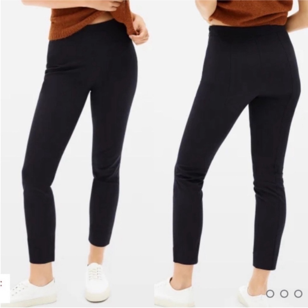 NWOT Everlane The Side Zip Stretch Cotton Pants Crop Skinny Black